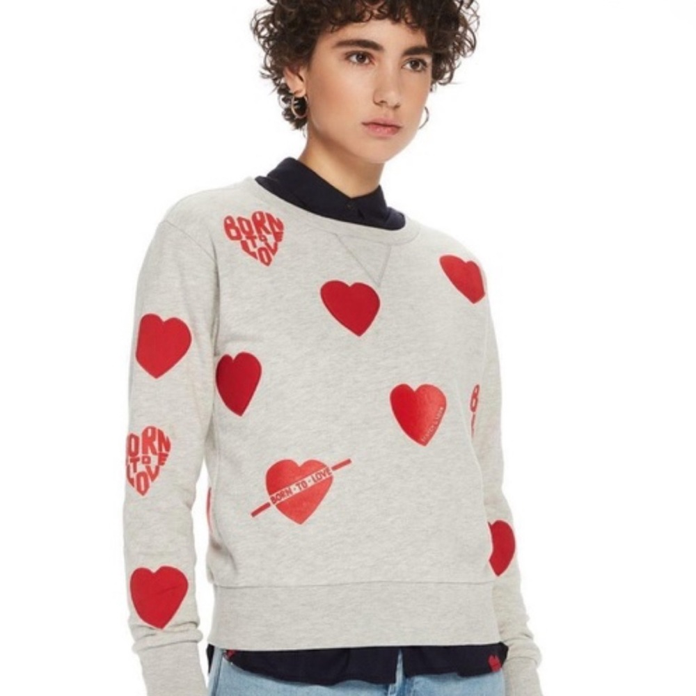 Scotch & Soda Born to Love Heart Sweater Size Small